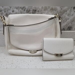 Kate Spade White Leather Shoulder Bag and Wallet - Great Condition